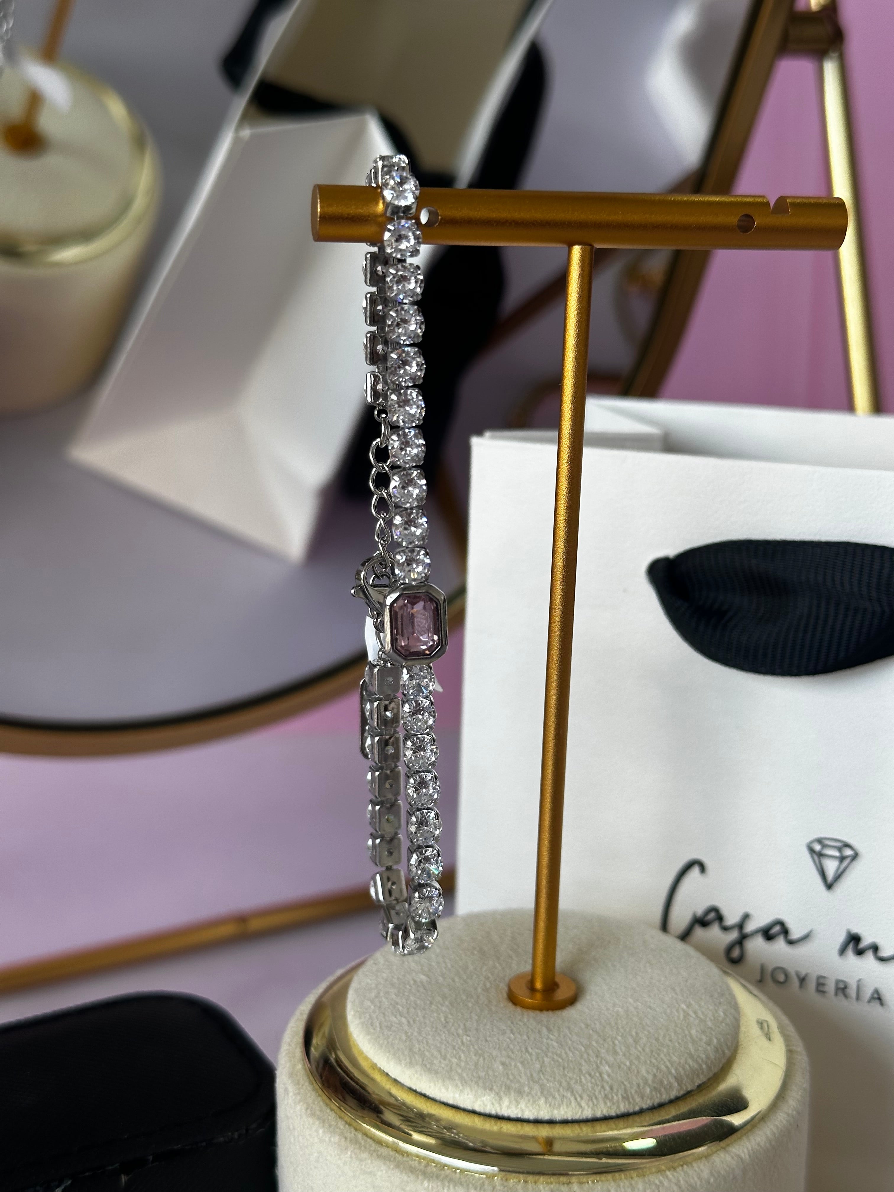 PULSO CON PIEDRAS PRECIOSAS ACERO 316