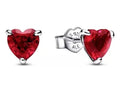ARETES PLATA LEY 925 DE BOTON ROJO INSPO PANDORA