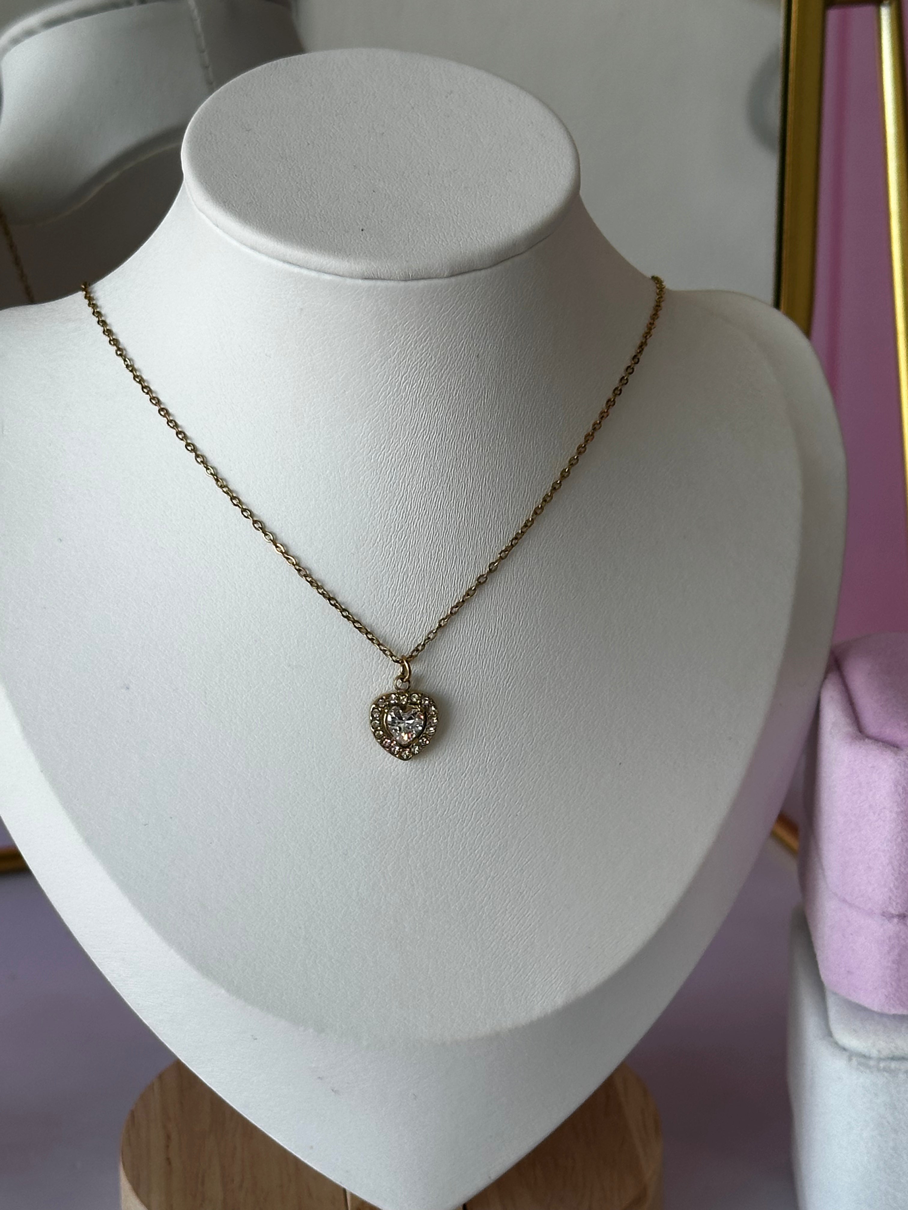 COLLAR CON DIGE DE CORAZÓN ACERO 316