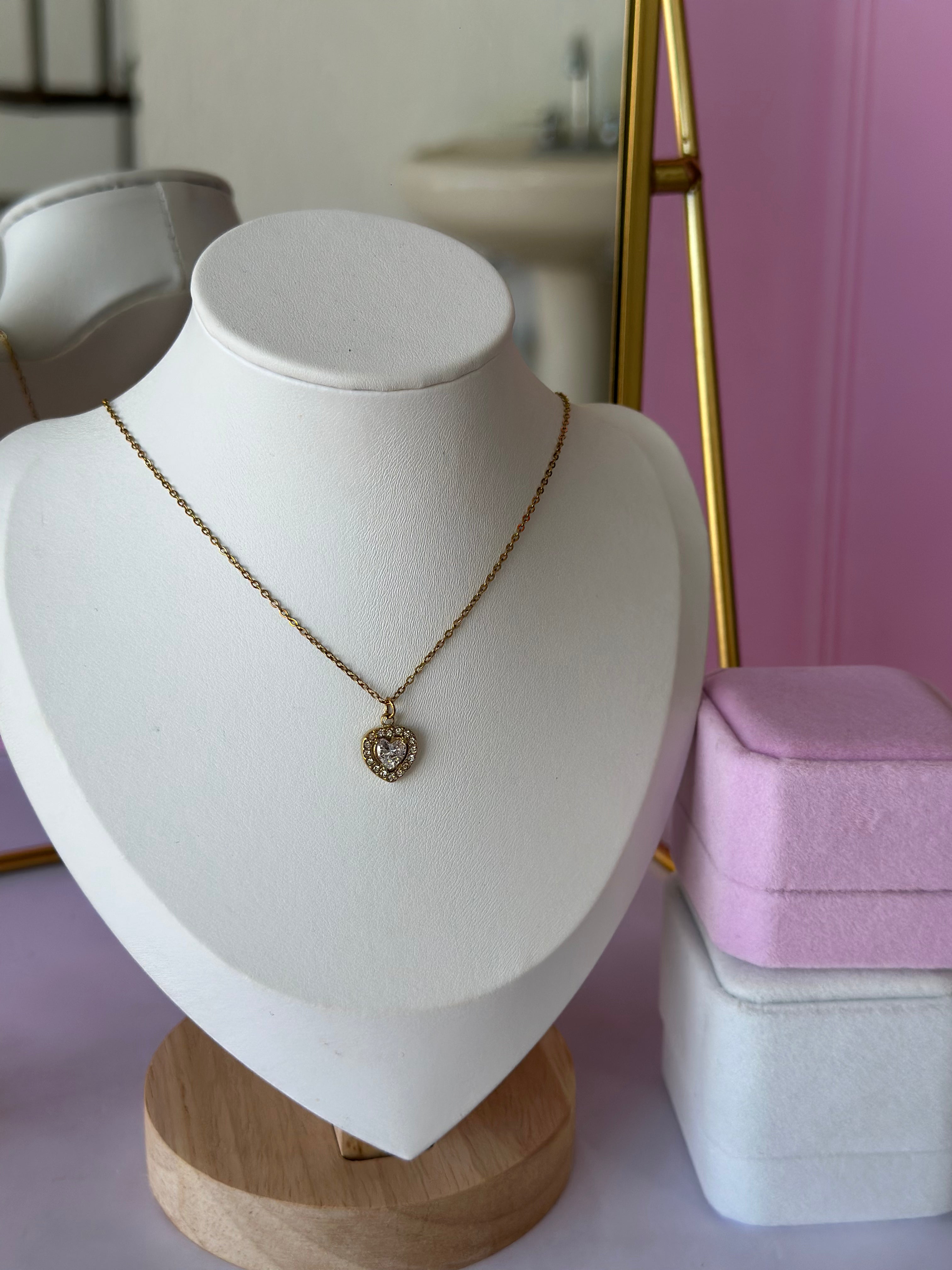 COLLAR CON DIGE DE CORAZÓN ACERO 316