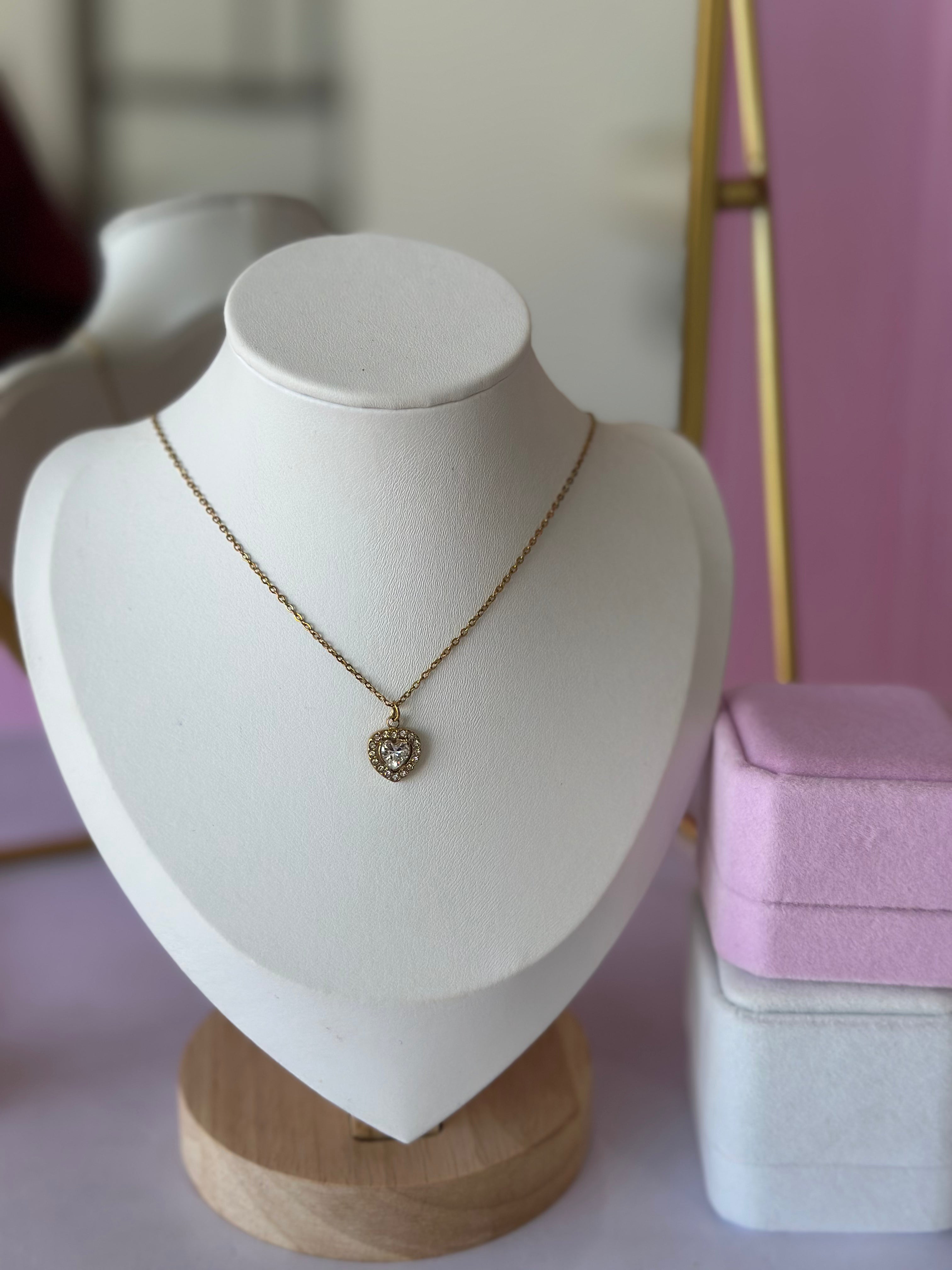 COLLAR CON DIGE DE CORAZÓN ACERO 316