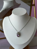 COLLAR CON DIGE DE CORAZÓN MORADO ESTILO RAPUNZEL ACERO 316