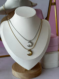 COLLARES CON DIGE DE LUNA CON PIEDRA PRECIOSA ACERO 316