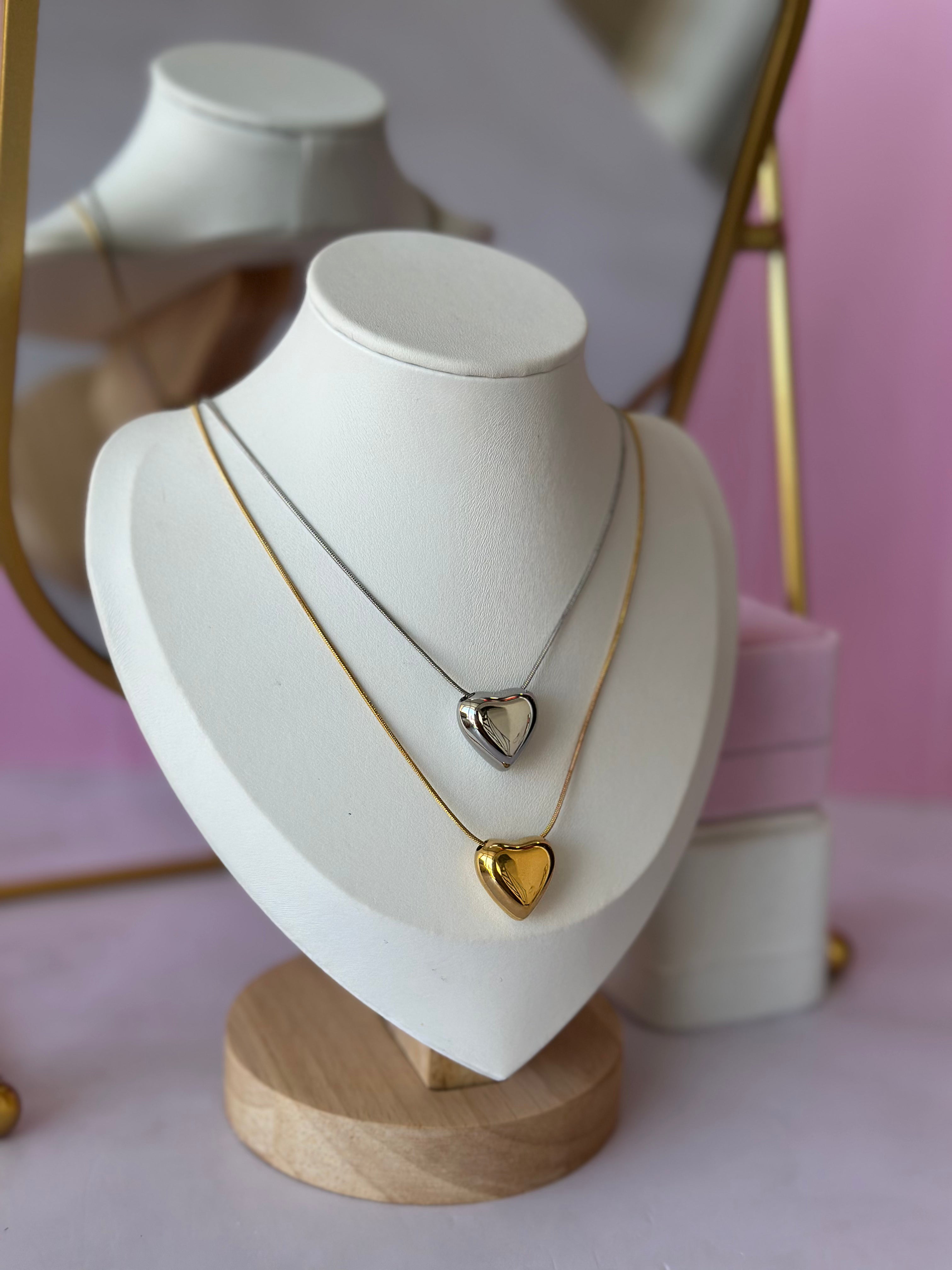 COLLARES CON DIGE DE CORAZÓN ACERO 316