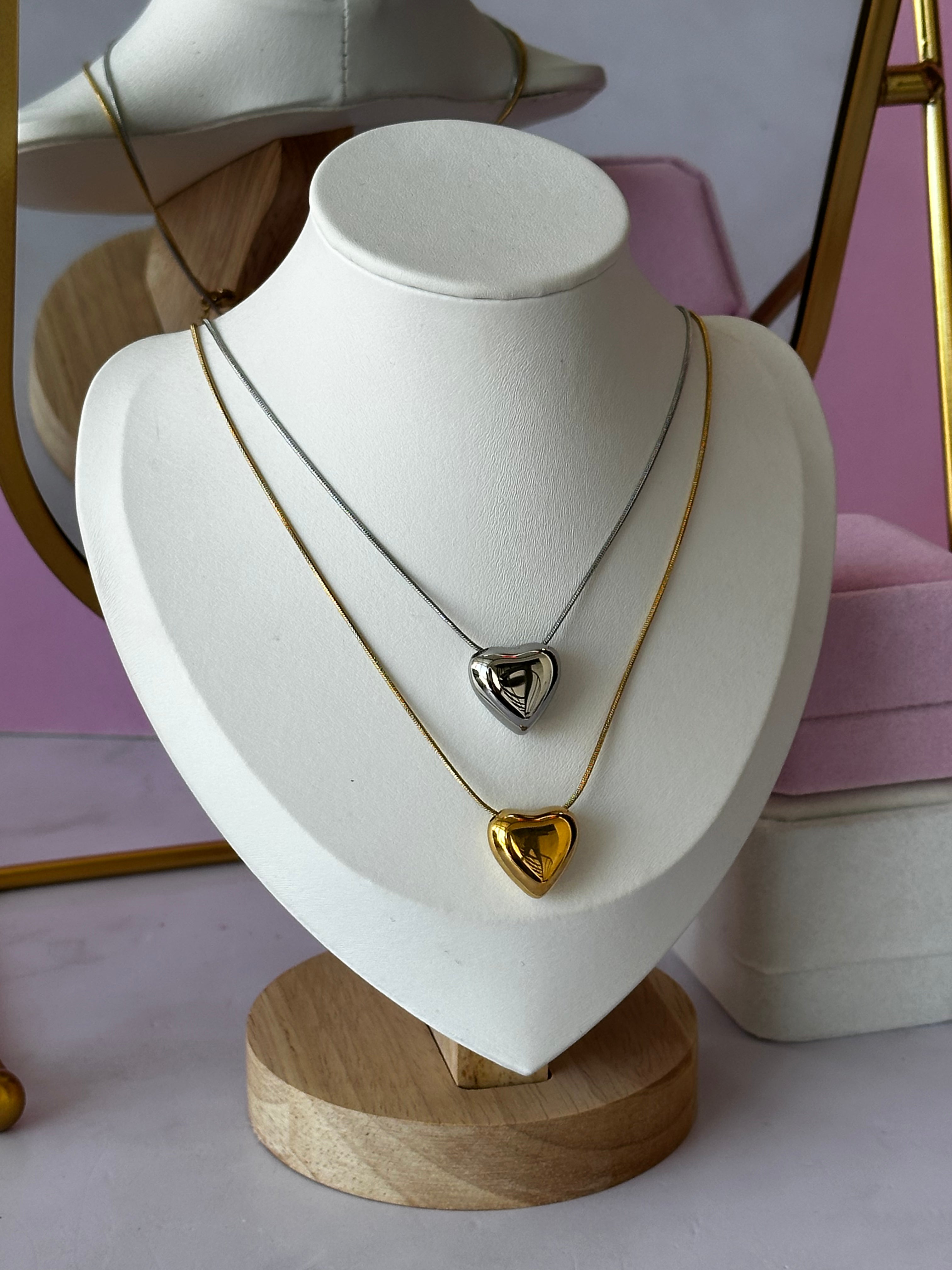 COLLARES CON DIGE DE CORAZÓN ACERO 316