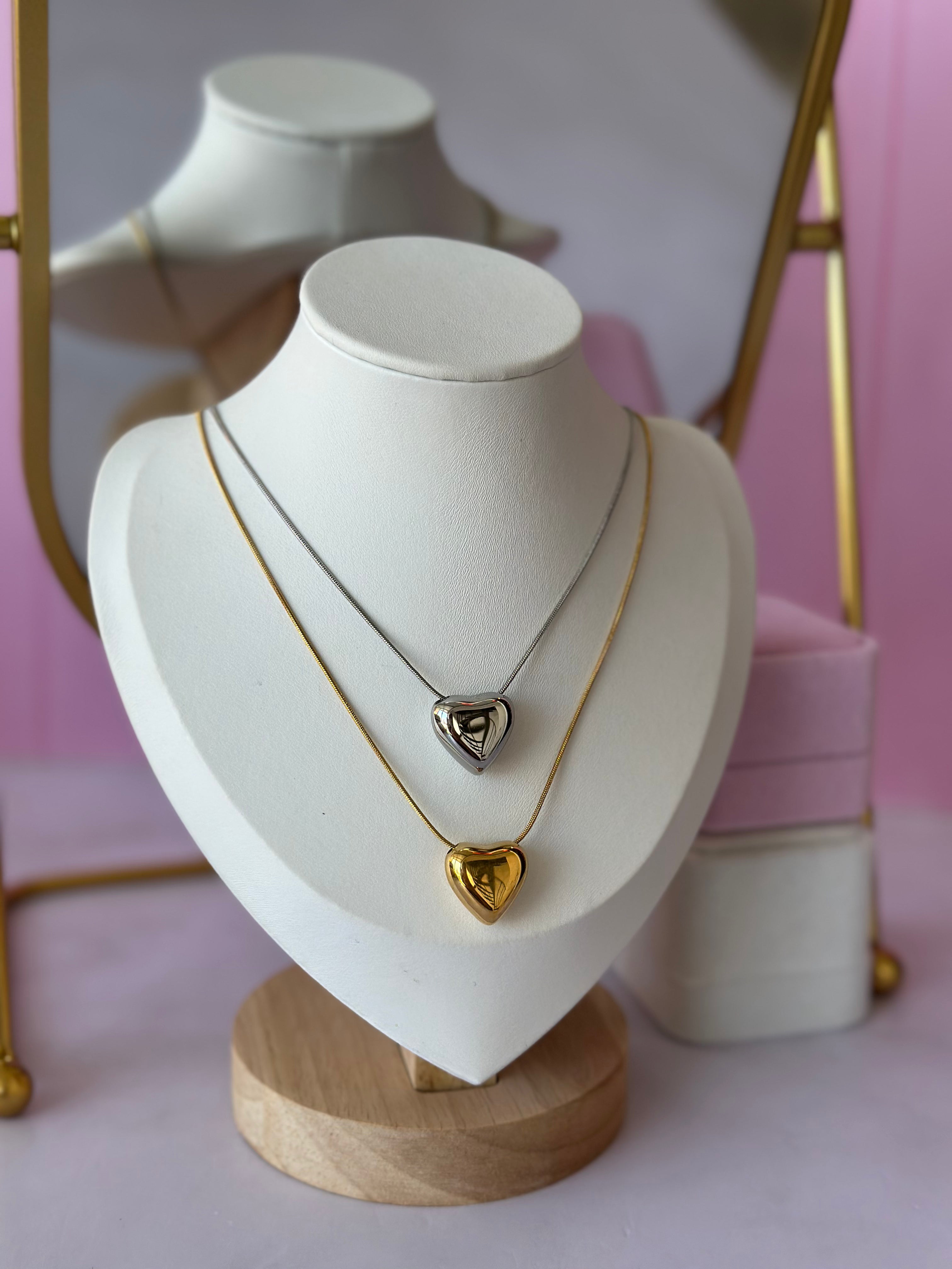 COLLARES CON DIGE DE CORAZÓN ACERO 316