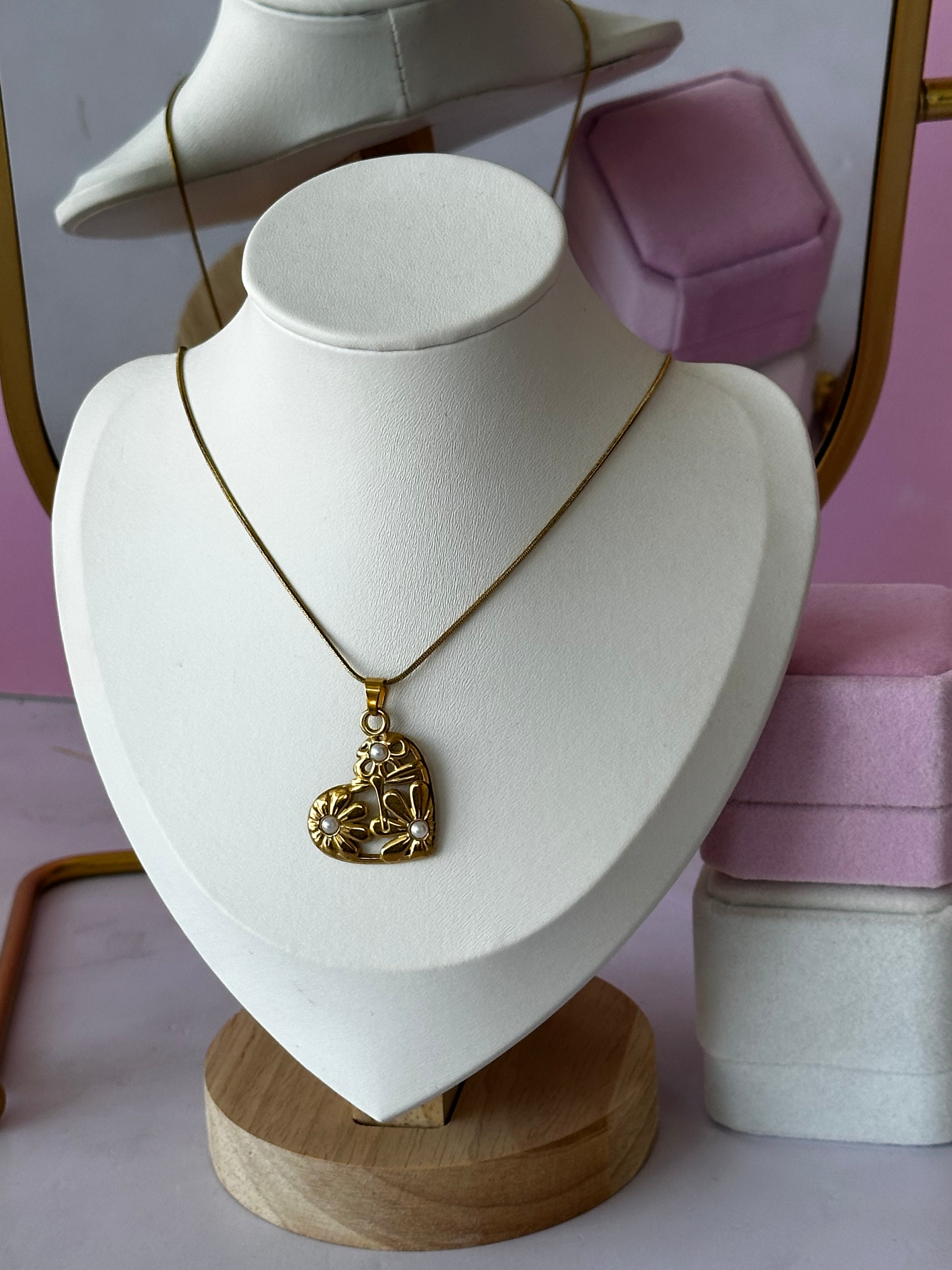 COLLAR CON DIGE DE CORAZÓN ACERO 316
