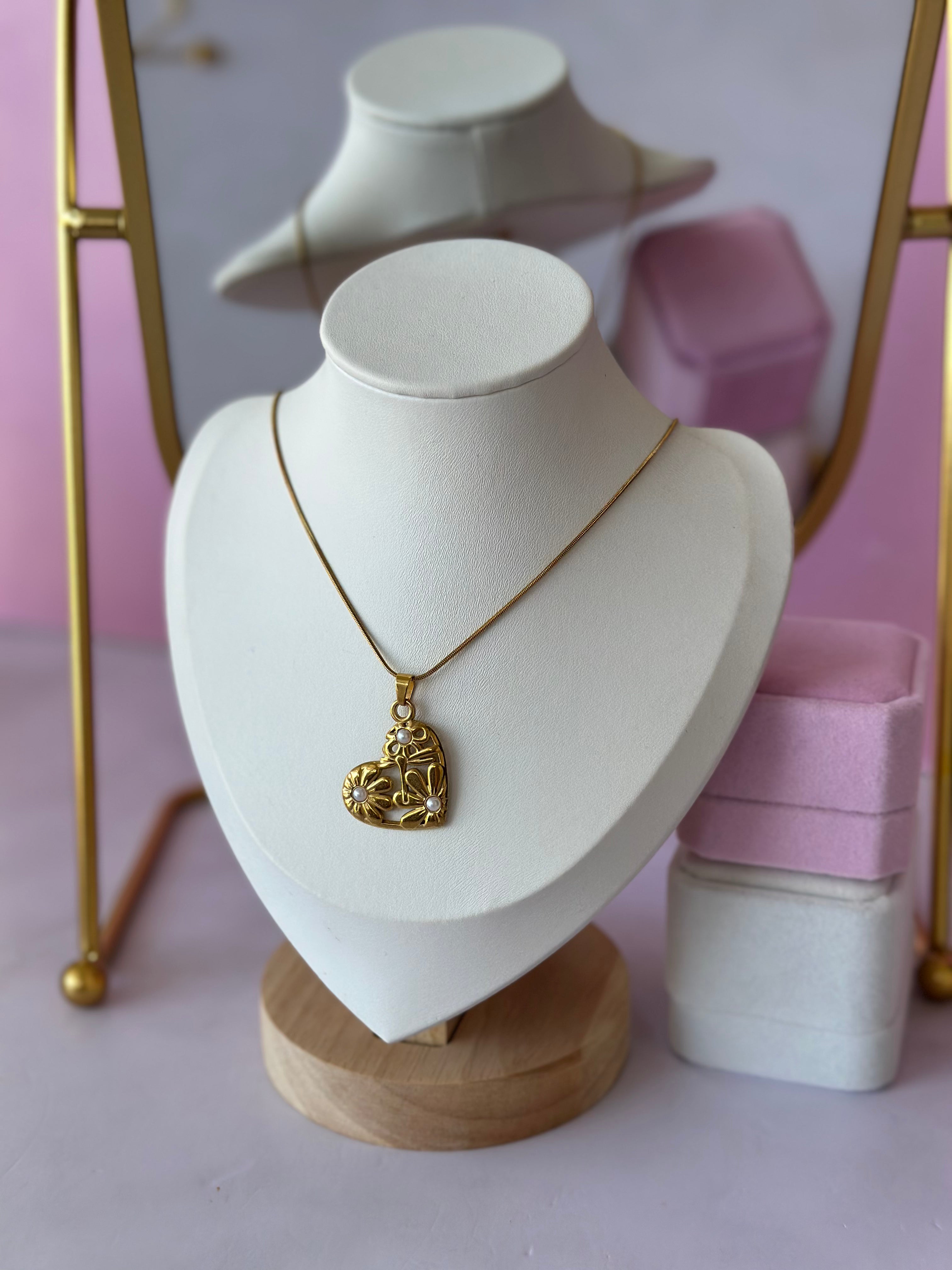 COLLAR CON DIGE DE CORAZÓN ACERO 316