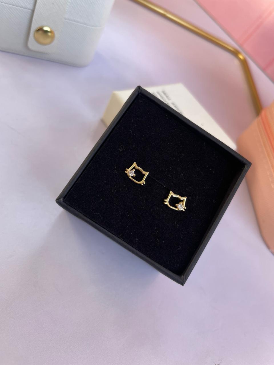 ARETES DE PLATA LEY 925 HELLO KITTY