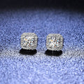 ARETES DE PLATA LEY 925 MOISSANITA CUADRADO